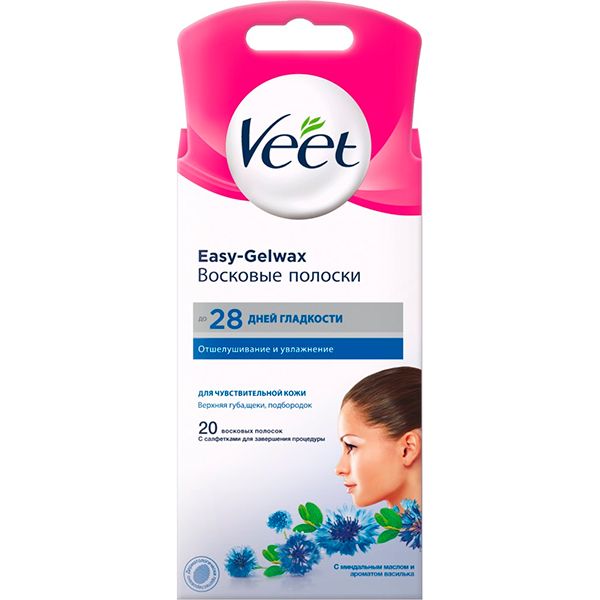 фото упаковки Veet Easy-Gelwax Полоски восковые для чувствительной кожи