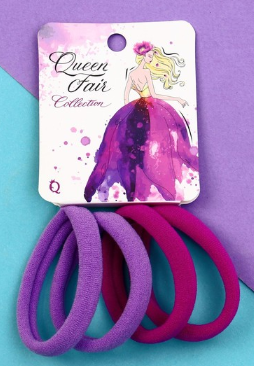 фото упаковки Queen fair резинка для волос амелия цветные сны сиреневый