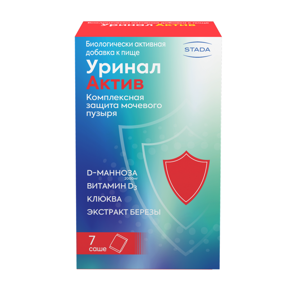 Уринал Актив, порошок для приема внутрь, 4.5 г, 7 шт. купить по цене от 295  руб в Москве, заказать с доставкой в аптеку, инструкция по применению,  отзывы, аналоги, Walmark Co.