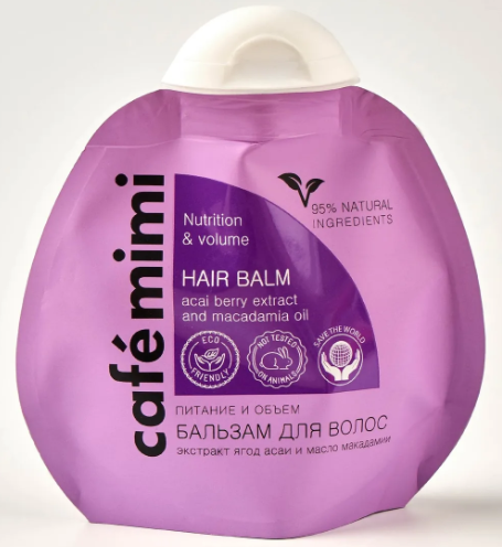 фото упаковки Cafe mimi Бальзам для волос Питание и объем