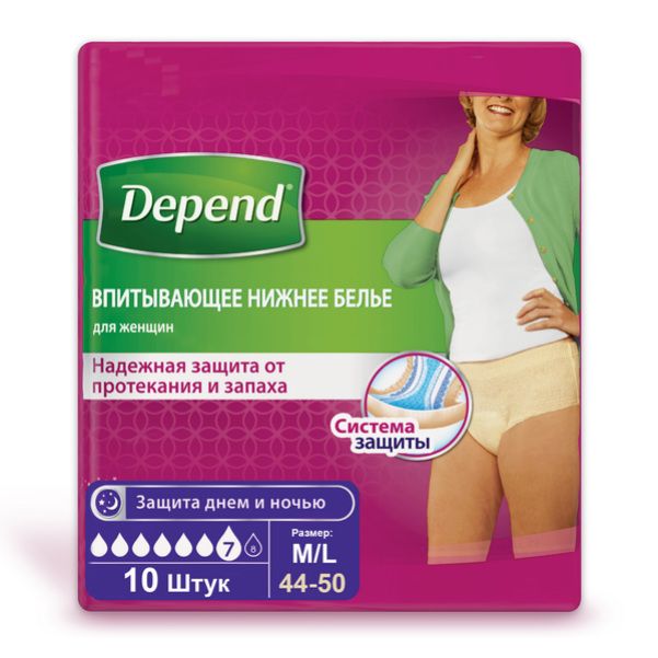 фото упаковки Depend впитывающее нижнее белье для женщин