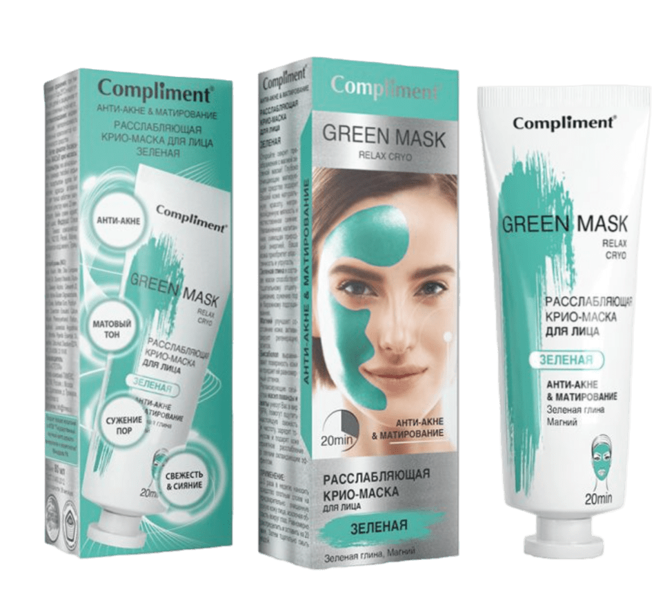 фото упаковки Compliment Green mask Расслабляющая крио-маска для лица