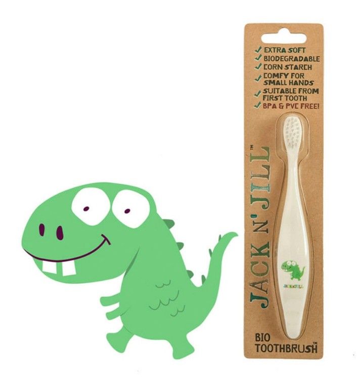 Jack N' Jill Щетка зубная органическая Динозавр, щетка зубная, 1 шт.