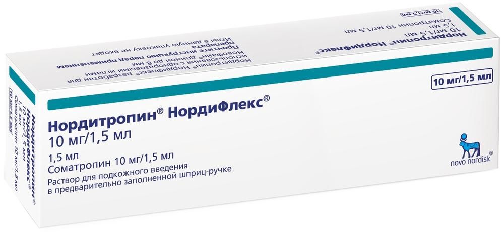 Нордитропин НордиФлекс, 10 мг/1.5 мл, раствор для подкожного введения .