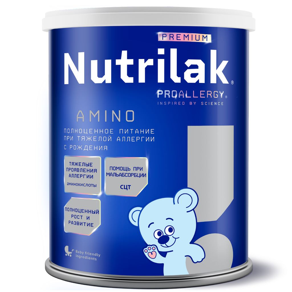 Nutrilak Premium Proallergy Amino Смесь сухая специализированная, для детей  с рождения, смесь сухая, полноценное питание при тяжелой аллергии, 400 г, 1  шт. купить по цене от 3288 руб в Москве, заказать с