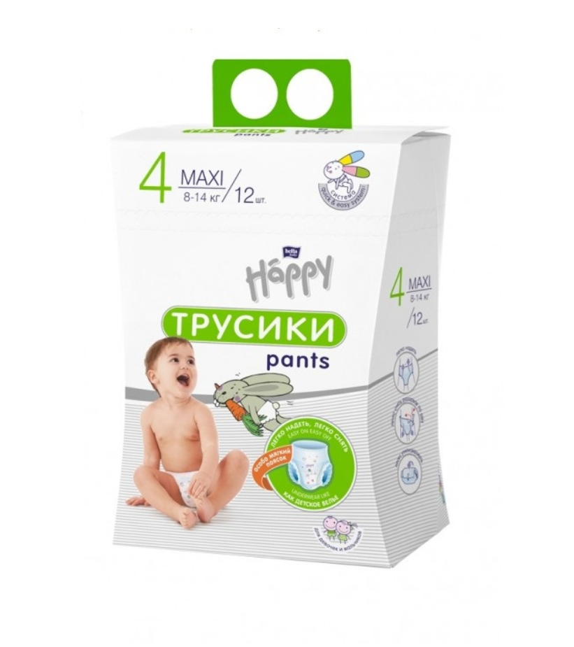 Bella Baby Happy Maxi Подгузники-трусики детские, 8-14 кг, 12 шт. купить по  цене от 518 руб в Москве, заказать с доставкой в аптеку, инструкция по  применению, отзывы, аналоги, TZMO
