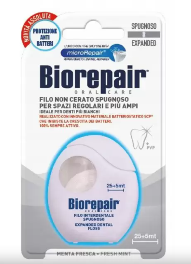 фото упаковки Biorepair Нить зубная губчатая без воска
