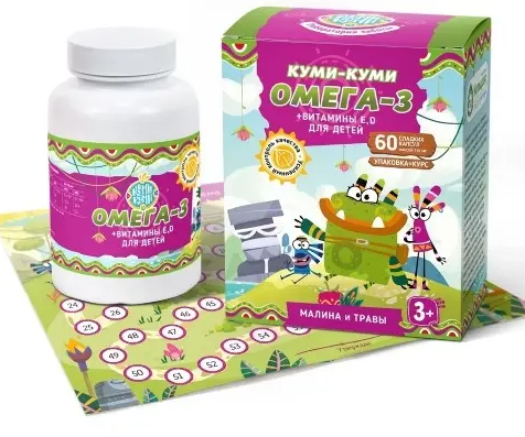 фото упаковки Куми-куми Комплекс детский Омега-3 с витаминами D и E