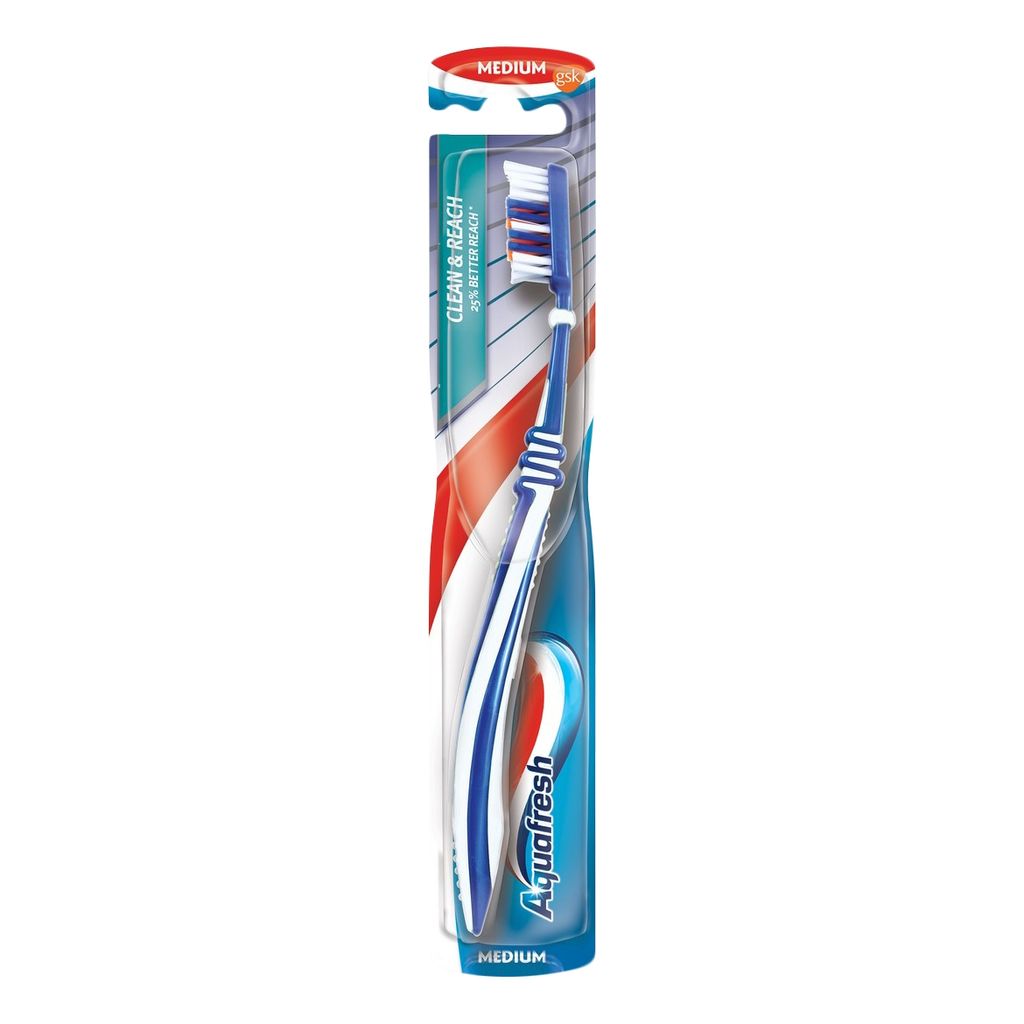 Aquafresh Clean&Reach Зубная щетка, щетка зубная, средней жесткости, 1 шт.