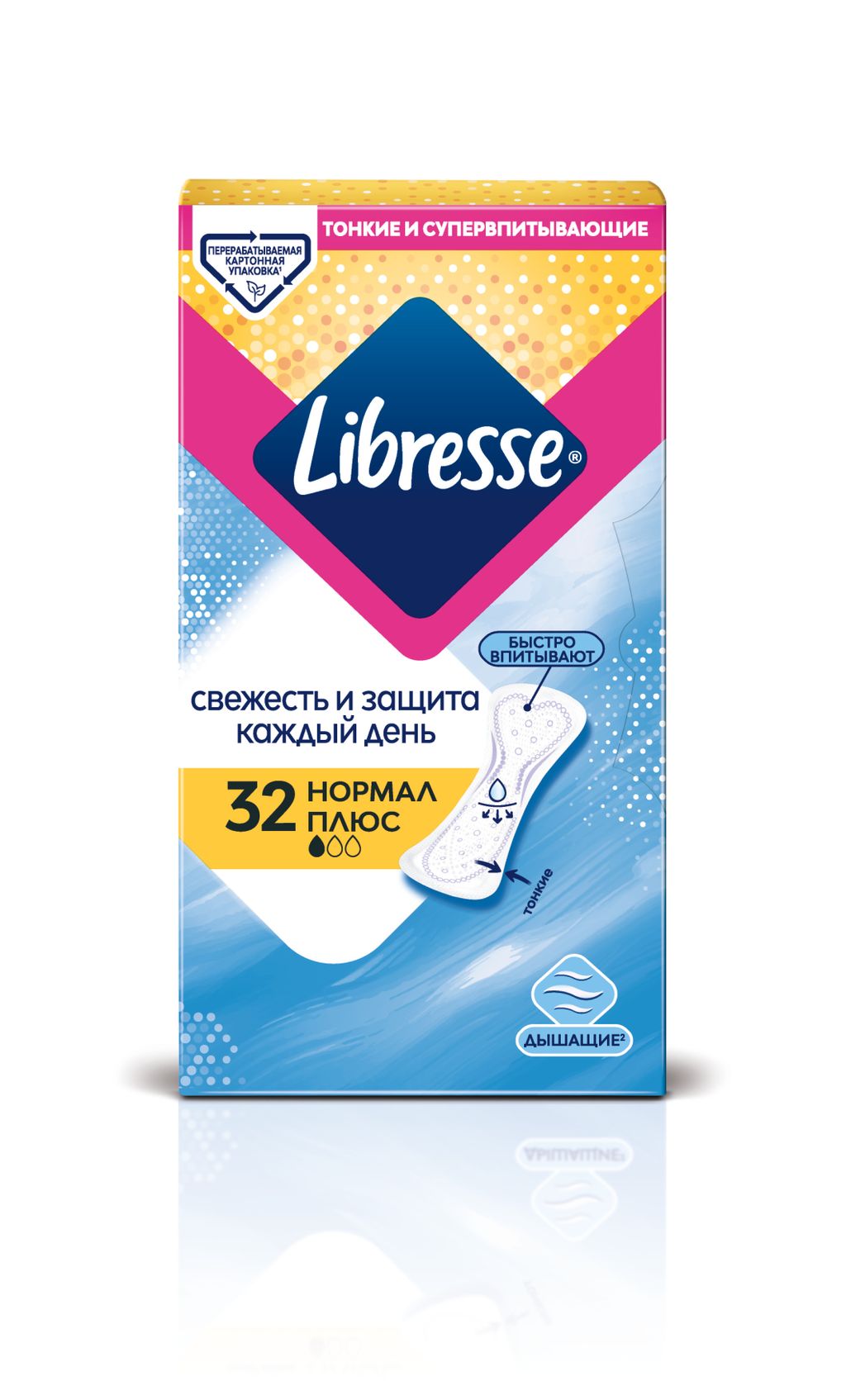 Libresse Dailyfresh Нормал плюс ежедневные прокладки, прокладки ежедневные, 32 шт.