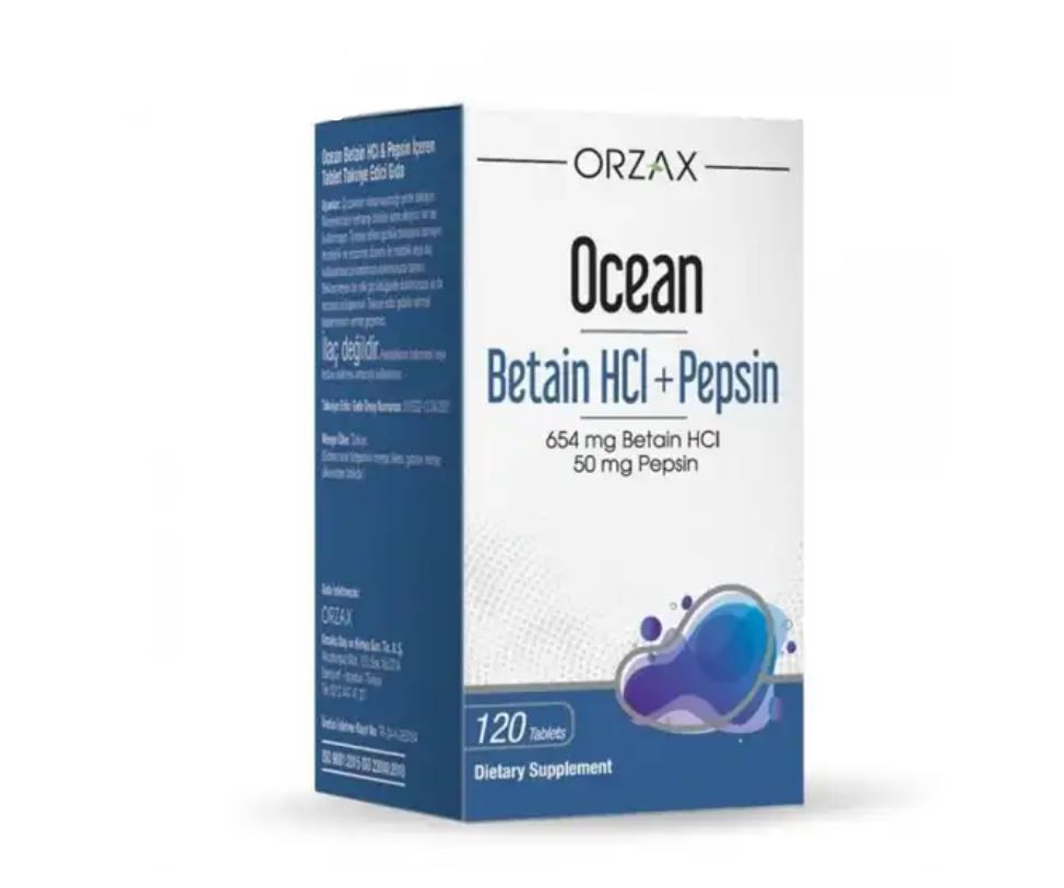 фото упаковки Orzax Ocean Бетаин Гидрохлорид + Пепсин