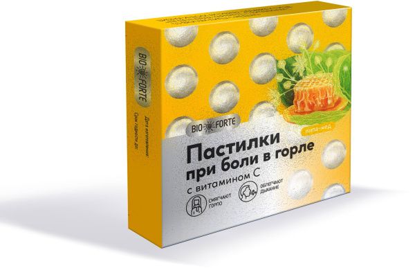 фото упаковки Пастилки при боли в горле Витамин С Bioforte