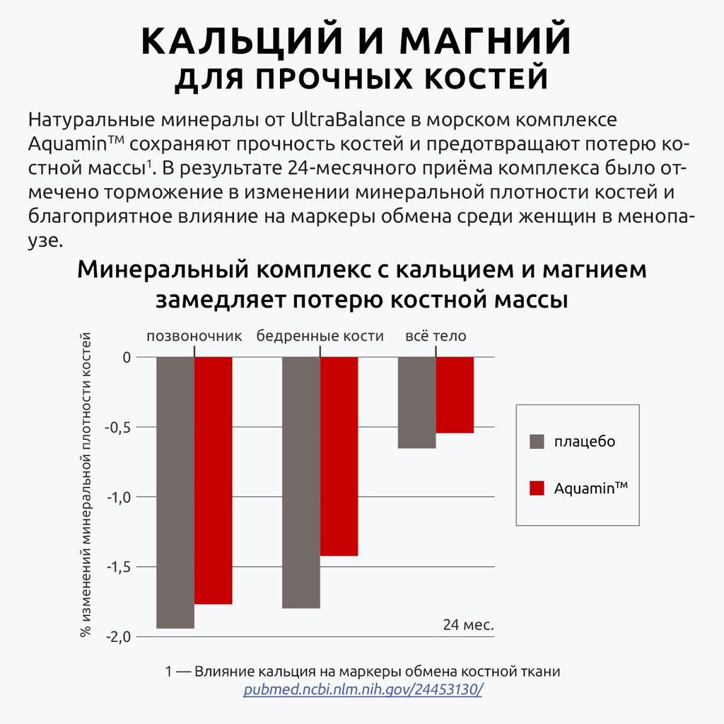 UltraBalance Минеральный комплекс Морской Кальций и Магний Премиум Витамины для взрослых, порошок для приготовления раствора для приема внутрь, 20 шт.