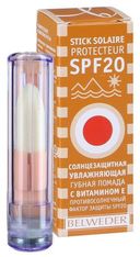 Belweder Помада губная солнцезащитная SPF 20 с витамином E, увлажняющий, 4 г, 1 шт.