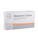Минизистон 20 фем, 0.1 мг+0.02 мг, таблетки, покрытые оболочкой, 21 шт.