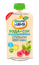 Фрутоняня Вода с соком Immuno baby Малина Яблоко Рябина, напиток, 130 мл, 1 шт.