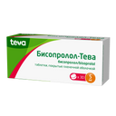 Бисопролол-Тева, 5 мг, таблетки, покрытые пленочной оболочкой, 30 шт.