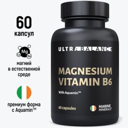 Ultrabalance Магний B6 Magnesium Vitamin B6, Витамины и минералы для нервной системы, успокоительное, антистресс, комплекс для женщин и мужчин