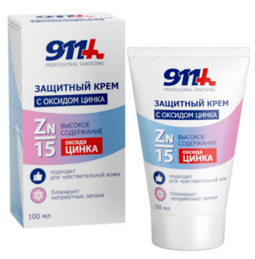 911 Professional Sanitizing Крем защитный для кожи, крем, с оксидом цинка, 100 г, 1 шт.