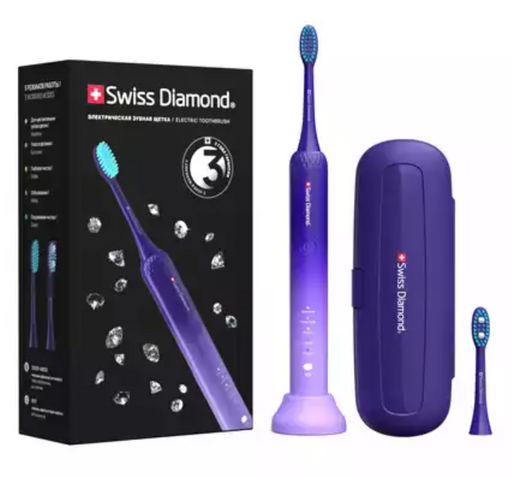 Swiss Diamond Зубная звуковая щетка, 5 режимов работы, SD-STB54806PP, фиолетовый, 1 шт.