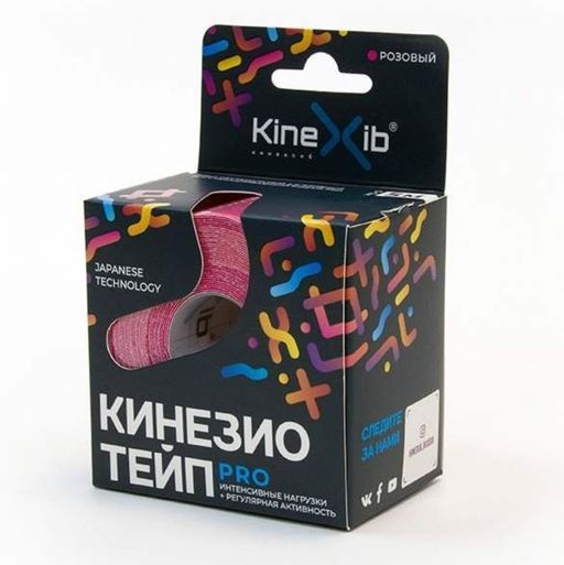 Kinexib Pro Бинт кинезио-тейп, 5х500, розового цвета, 1 шт.