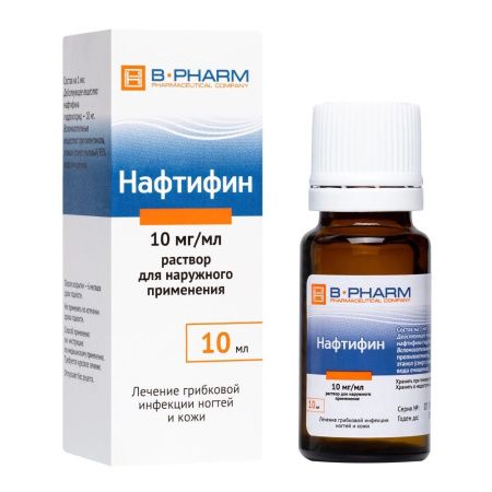 Нафтифин, 10 мг/мл, раствор для наружного применения, 10 мл, 1 шт.