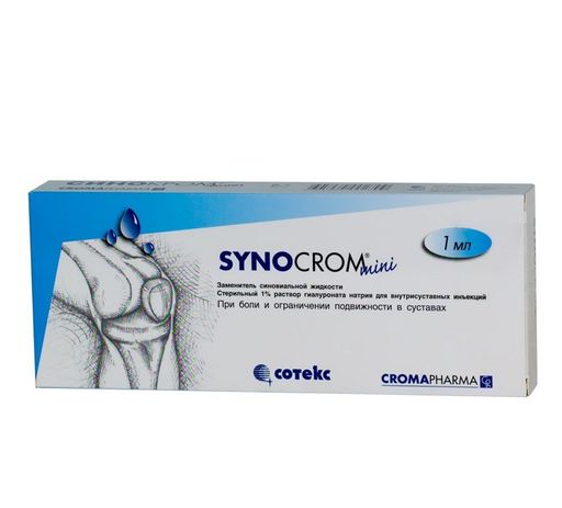 Синокром мини, 1%, протез синовиальной жидкости, 1 мл, 1 шт.