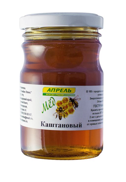 Мед натуральный Каштановый, мед, 250 мг, 1 шт.