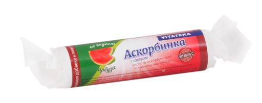 Витатека Аскорбинка с сахаром, 2.9 г, таблетки, со вкусом арбуза, 10 шт.