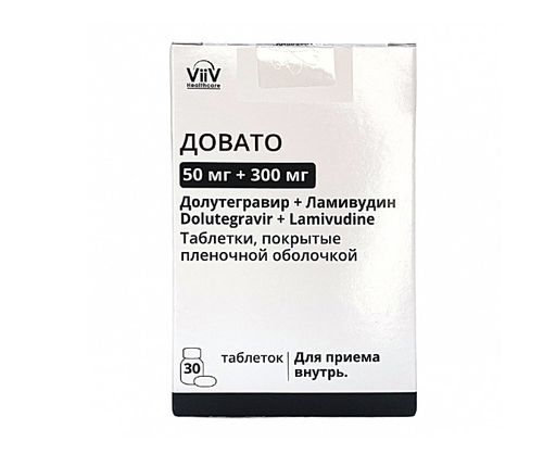 Довато, 50 мг + 300 мг, таблетки, покрытые пленочной оболочкой, 30 шт.