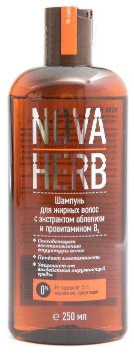 Nova Herb Шампунь для жирных волос облепиха, шампунь, 250 мл, 1 шт.