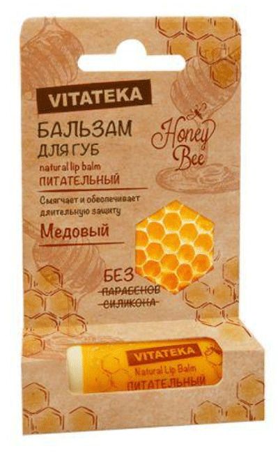 Витатека Бальзам для губ медовый, помада, 4.5 г, 1 шт.