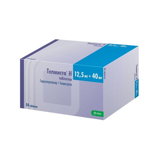 Телмиста Н, 12.5 мг+40 мг, таблетки, 84 шт.