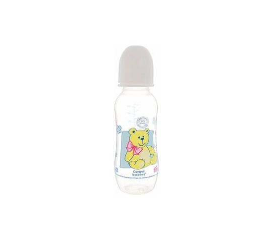 Canpol бутылочка с силиконовой соской, арт. 59/205, белого цвета, 330 мл, 1 шт.