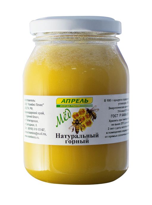 Мед натуральный горный, мед, 350 г, 1 шт.