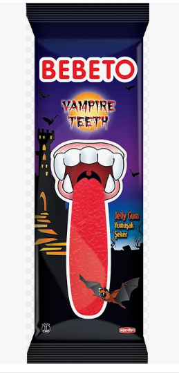 Bebeto мармелад жевательный vampire teeth, 22г шоубокс, 24 шт.