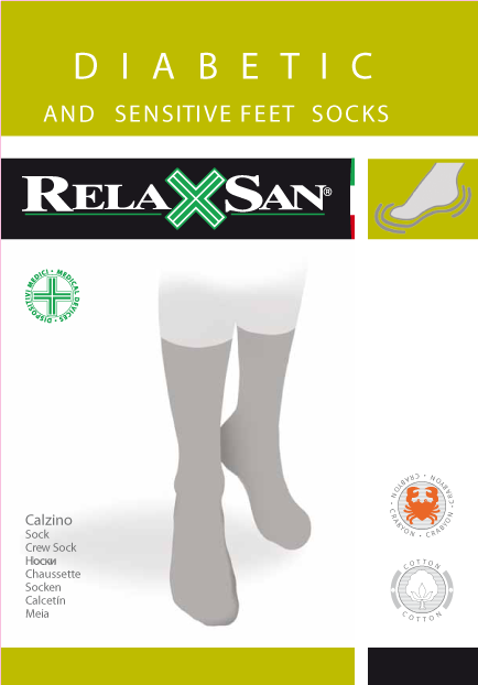 Relaxsan Diabetic Socks носки для диабетиков с крабовой нитью, р. 3, арт. 560, без компрессии, черного цвета, пара, 1 шт.