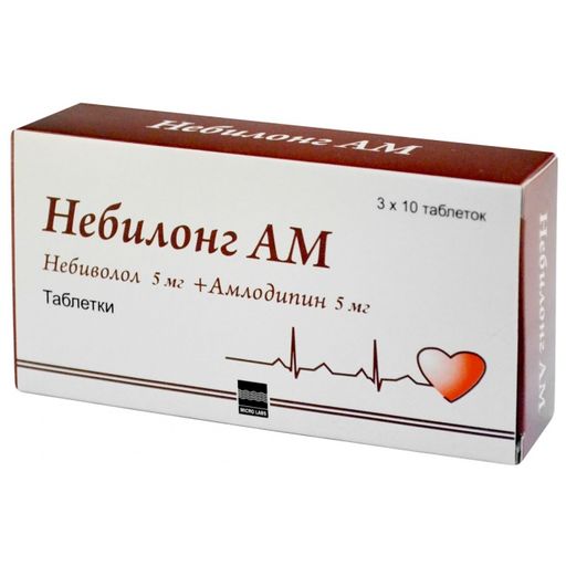 Небилонг АМ, 5 мг+5 мг, таблетки, 30 шт.