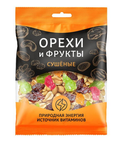 Смесь орехи и фрукты сушеные, 100 г, 1 шт.