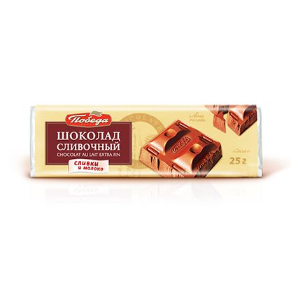Победа Шоколад сливочный, 34% какао, шоколад, 25 г, 1 шт.