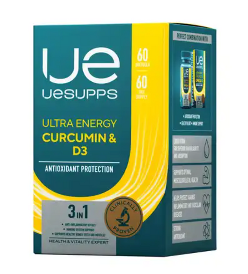 UESUPPS Ultra Energy Куркумин и Витамин D3, капсулы, 60 шт.