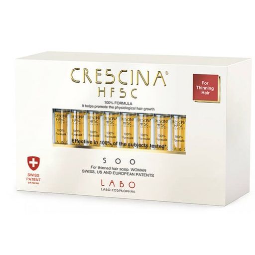 Crescina 500 HFSC Ампулы для стимуляции роста волос, лосьон для укрепления волос, для женщин, 3.5 мл, 10 шт.