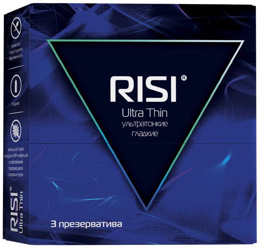 Презервативы Risi Ultra Thin, ультратонкие, 3 шт.