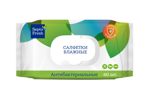 SeptoFresh салфетки влажные антибактериальные, 60 шт.