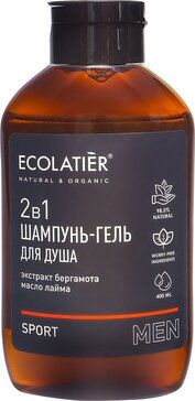 Ecolatier man шампунь и гель для душа 2в1 sport, гель, 400 мл, 1 шт.