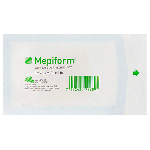 Mepiform повязка, 5см х 7.5см, нетканая основа, стерильно, 1 шт.