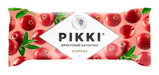 Pikki Батончик орехово-фруктовый Клюква-Яблоко, батончик, 25 г, 1 шт.