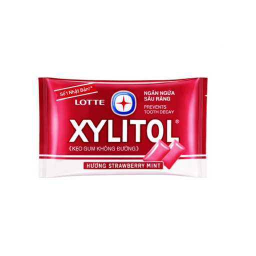 Lotte Xylitol Жевательная резинка Клубника и мята, без сахара, 21 г, 1 шт.