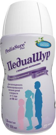 PediaSure с пищевыми волокнами, для детей с 1 года до 10 лет, смесь жидкая, ваниль, 200 мл, 1 шт.