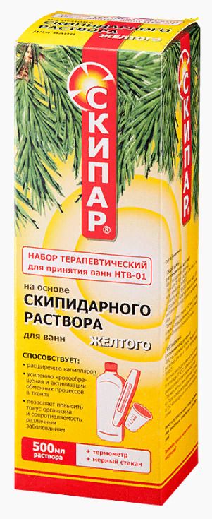 Скипар Набор терапевтический для принятия ванн НТВ-01, раствор для наружного применения, желтого цвета, 500 мл, 1 шт.